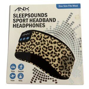 ANX Audio SleepSounds Sport Headband Headphones Sleep Cheetah Animal Print OS